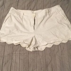 White Loft Scalloped Shorts